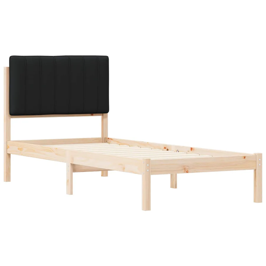 Cadre de lit avec tête de lit rembourrée Noir 80 x 200 cm - 4