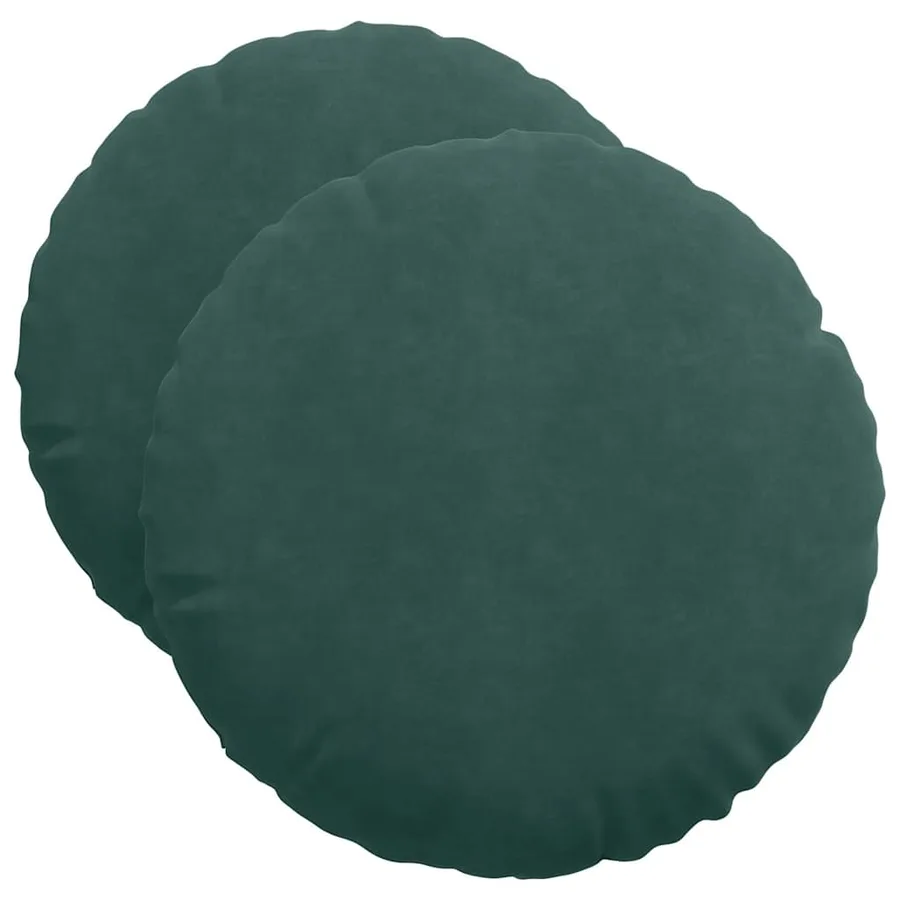 Coussins de siège 2 pcs Vert foncé Ø50 x 19 cm Velours - 2