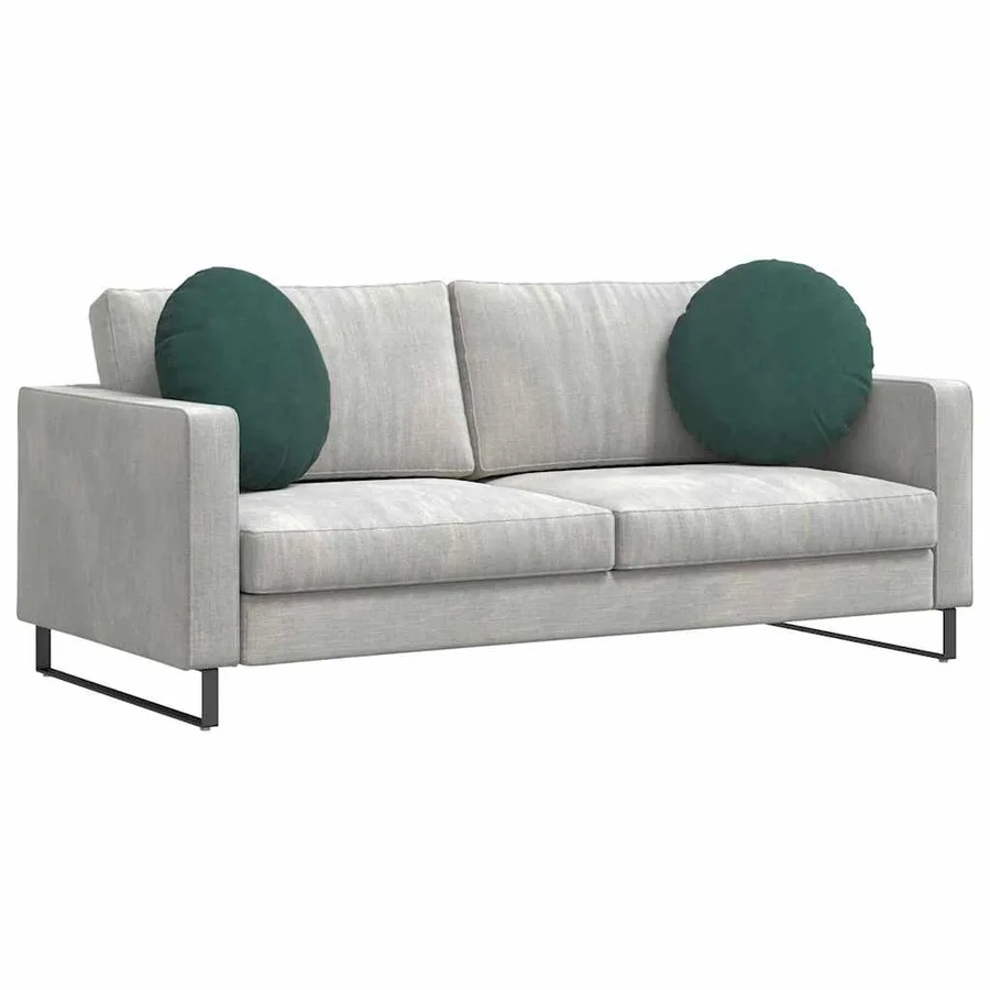 Coussins de siège 2 pcs Vert foncé Ø50 x 19 cm Velours - 3