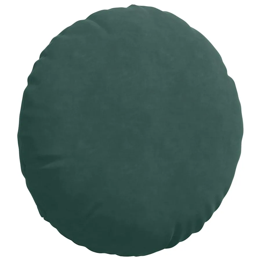 Coussins de siège 2 pcs Vert foncé Ø50 x 19 cm Velours - 5