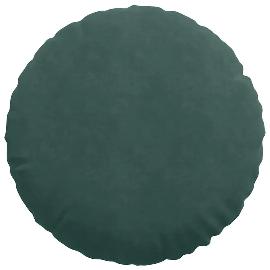 Coussins de siège 2 pcs Vert foncé Ø50 x 19 cm Velours - 6