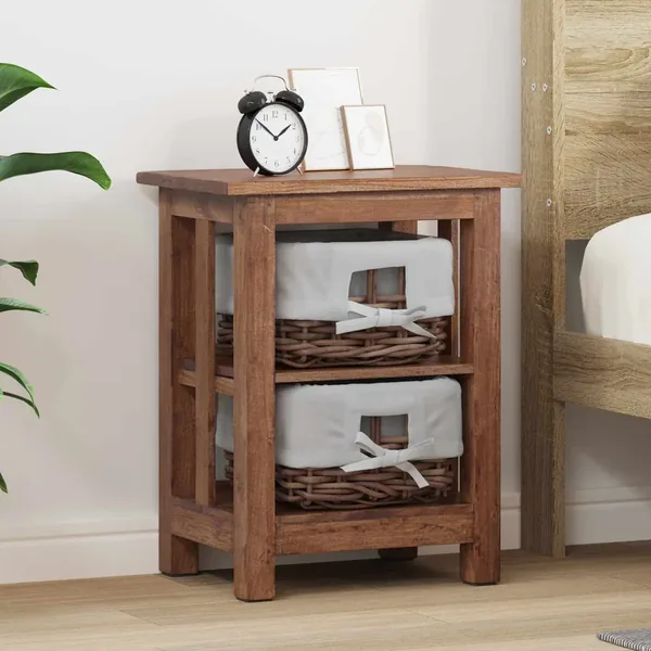 Table d'appoint Marron 38 x 28 x 50 cm Bois massif d'acajou