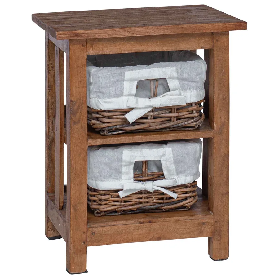 Table d'appoint Marron 38 x 28 x 50 cm Bois massif d'acajou - 2