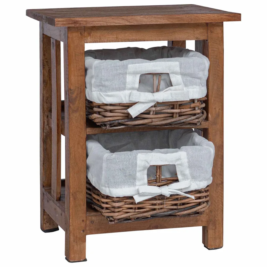 Table d'appoint Marron 38 x 28 x 50 cm Bois massif d'acajou - 4