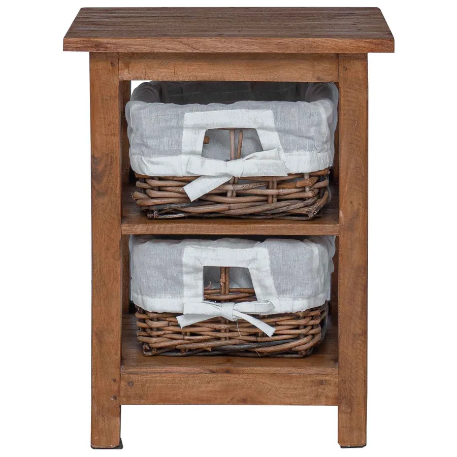 Table d'appoint Marron 38 x 28 x 50 cm Bois massif d'acajou - 5