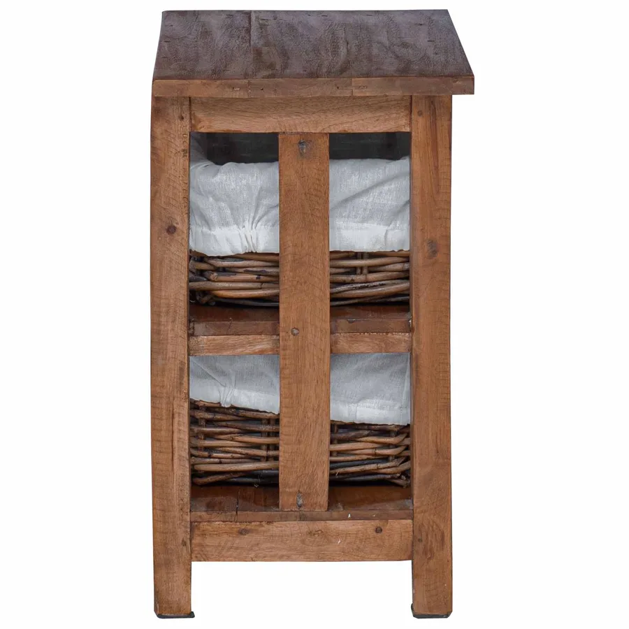 Table d'appoint Marron 38 x 28 x 50 cm Bois massif d'acajou - 6