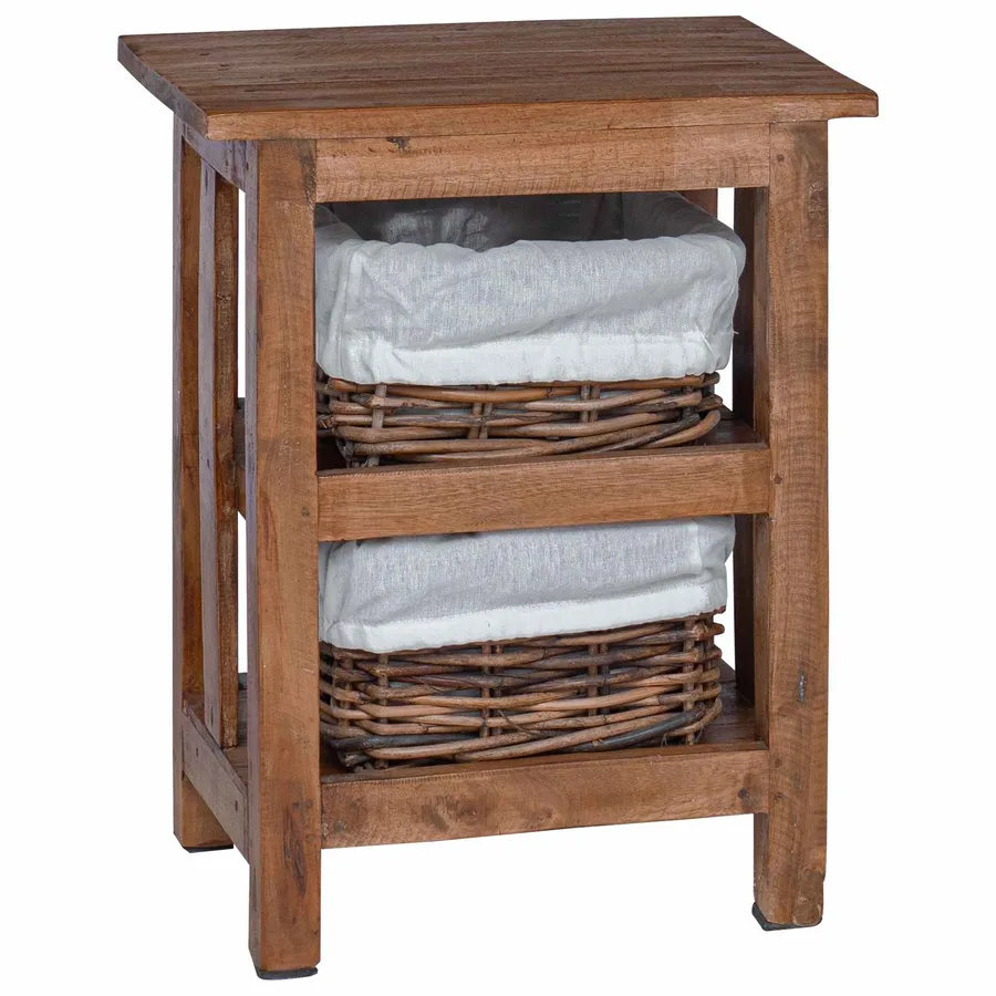 Table d'appoint Marron 38 x 28 x 50 cm Bois massif d'acajou - 7