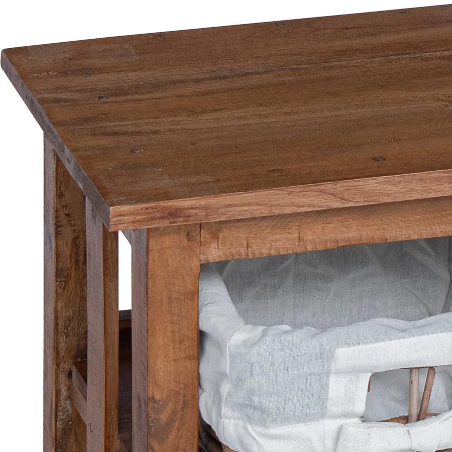Table d'appoint Marron 38 x 28 x 50 cm Bois massif d'acajou - 9