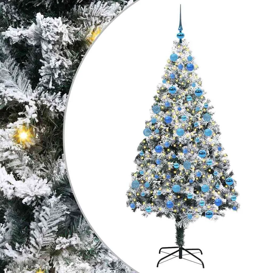 Sapin de Noël artificiel Blanc 180 cm PVC, Acier et Plastique - 2