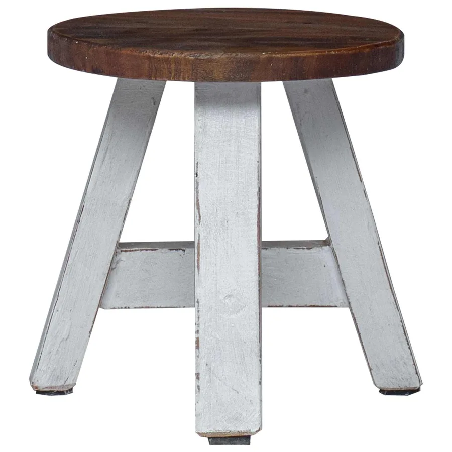 Tabouret Naturel 22 x 22 x 24 cm Bois d'Acajou - 5