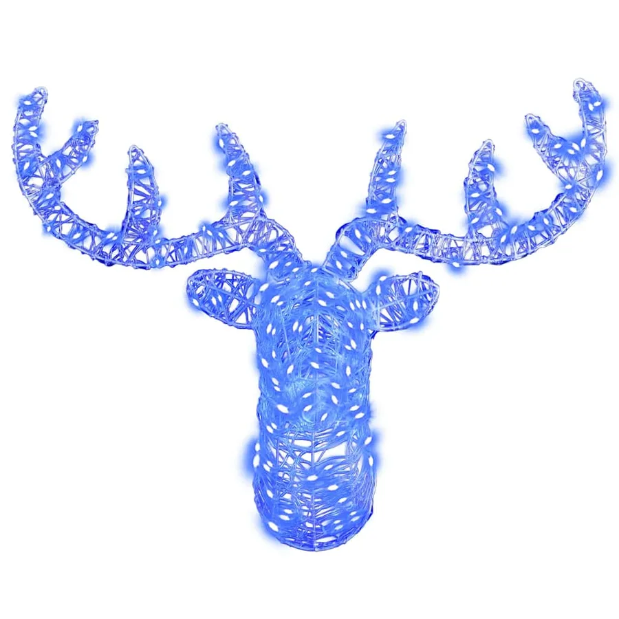 Tête de Renne avec 140 LED Bleu 68 x 36,5 x 62,5 cm Acrylique - 5