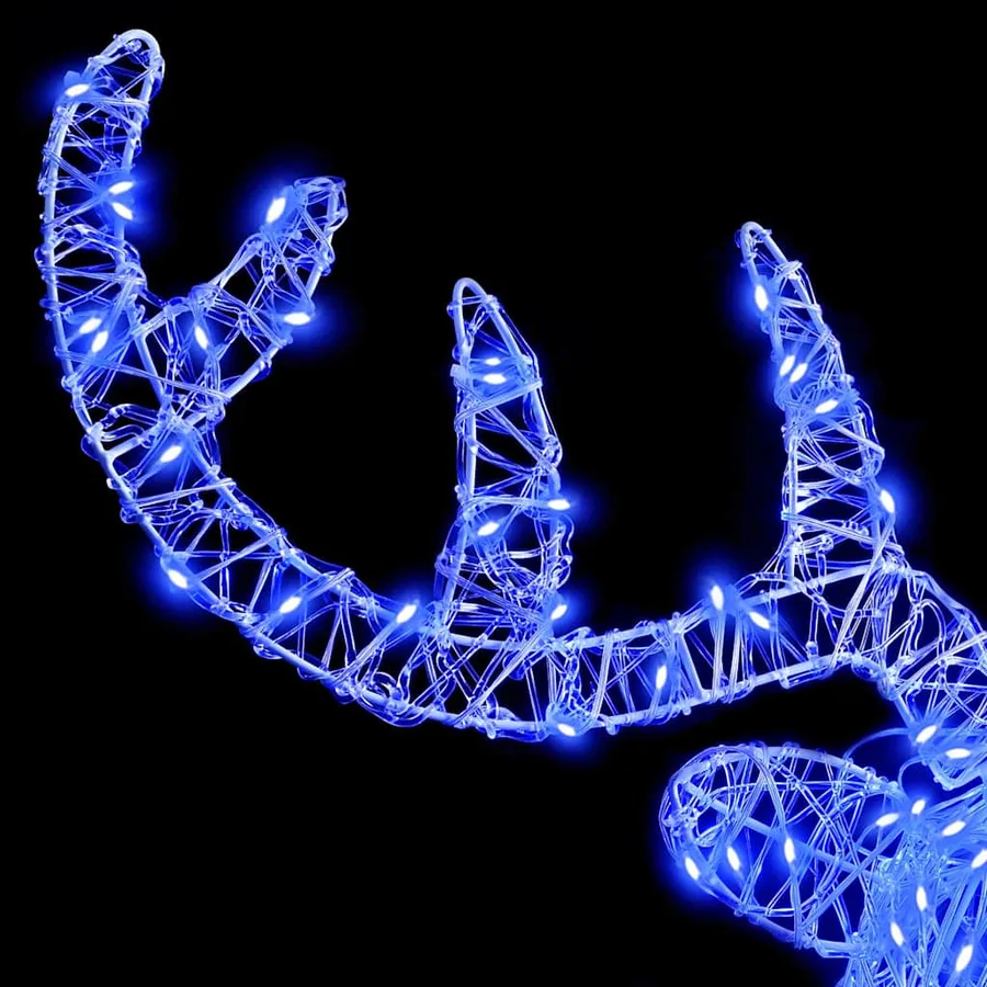 Tête de Renne avec 140 LED Bleu 68 x 36,5 x 62,5 cm Acrylique - 7