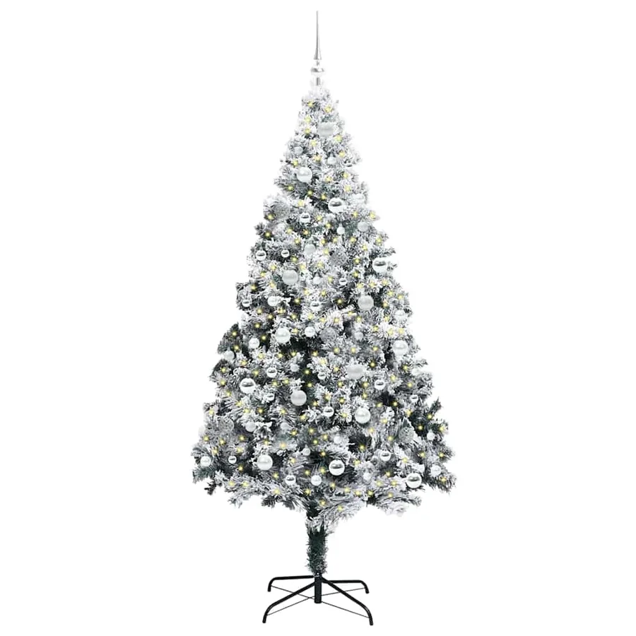 Sapin de Noël artificiel Blanc 210 cm PVC, Acier et Plastique - 3