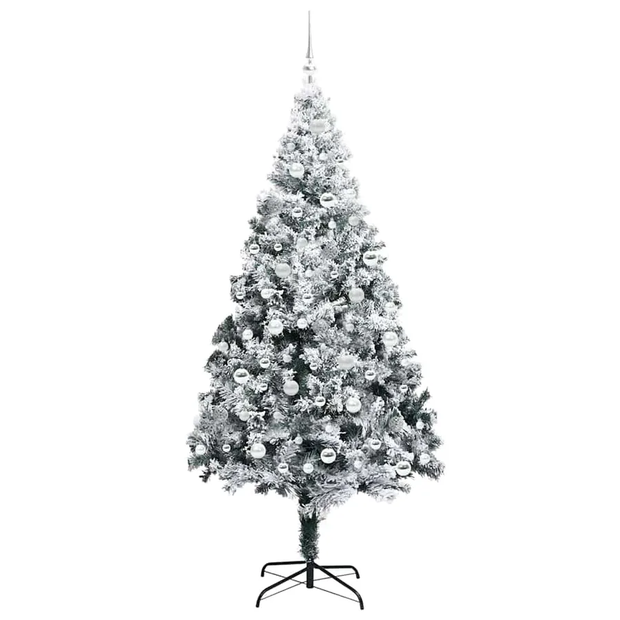 Sapin de Noël artificiel Blanc 210 cm PVC, Acier et Plastique - 4