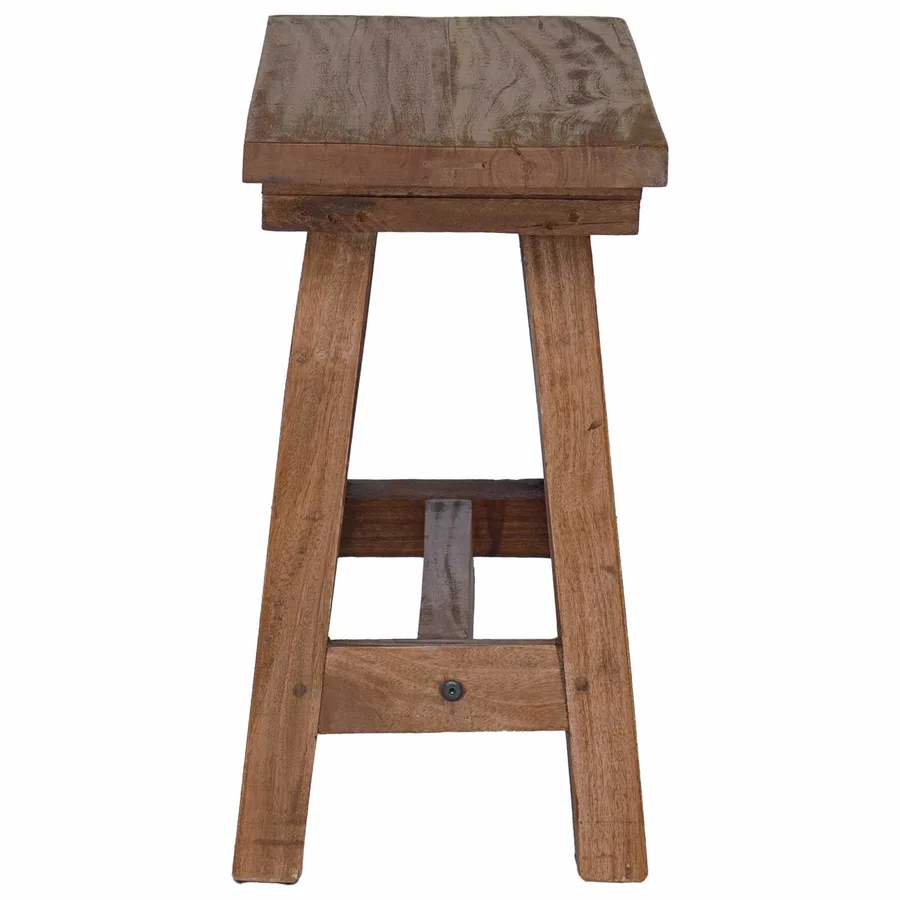 banc Naturel 50,5 x 25 x 47,5 cm Bois massif d'acajou - 5