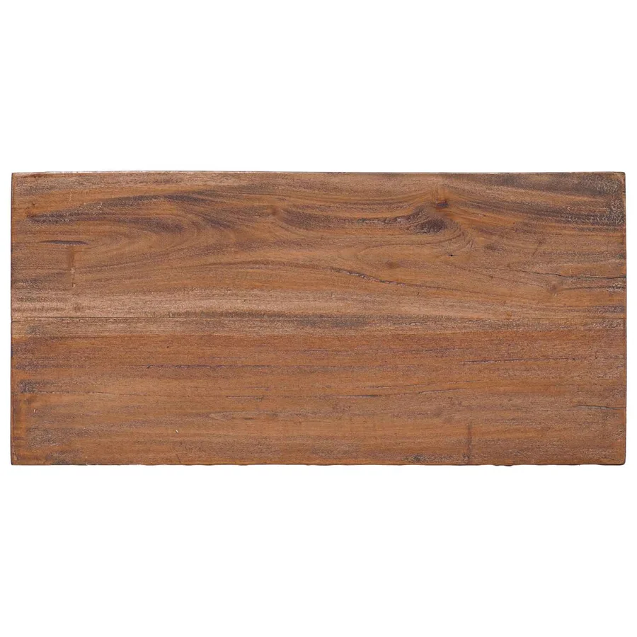 banc Naturel 50,5 x 25 x 47,5 cm Bois massif d'acajou - 7