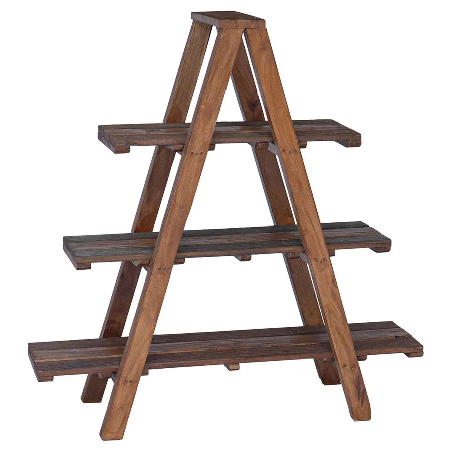 Étagère pliante Marron 79.5 x 35 x 112 cm Bois Recyclé Solide - 2