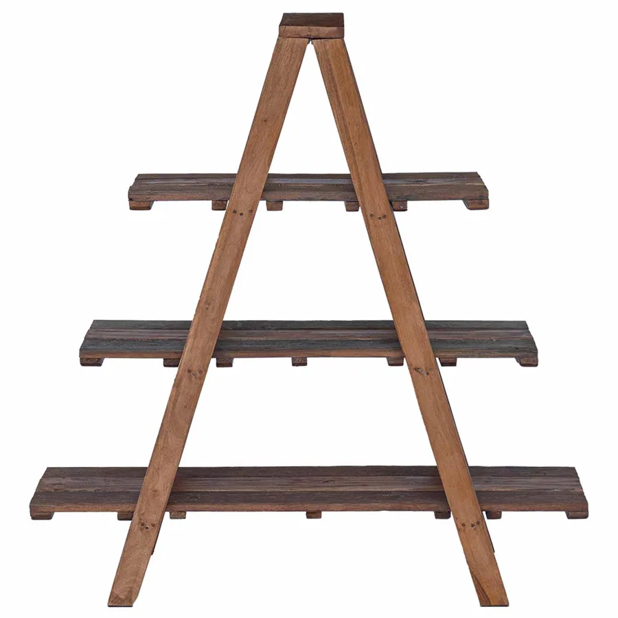 Étagère pliante Marron 79.5 x 35 x 112 cm Bois Recyclé Solide - 6