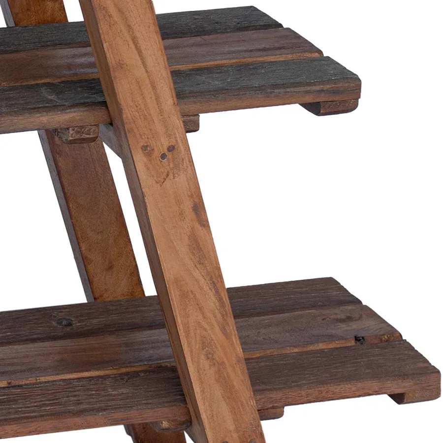 Étagère pliante Marron 79.5 x 35 x 112 cm Bois Recyclé Solide - 9