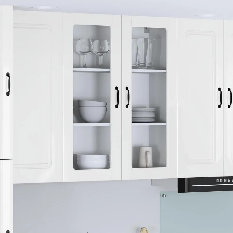 Cabinet en verre mural LUCCA Blanc brillant 80 x 31 x 100 cm