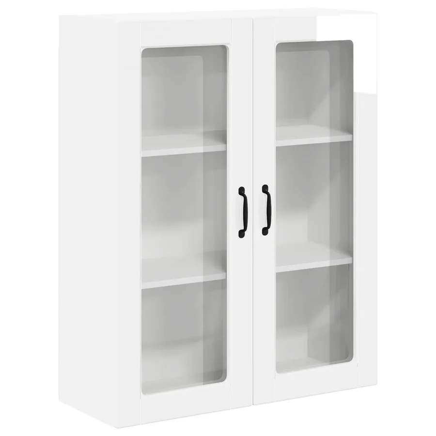 Cabinet en verre mural LUCCA Blanc brillant 80 x 31 x 100 cm - 2