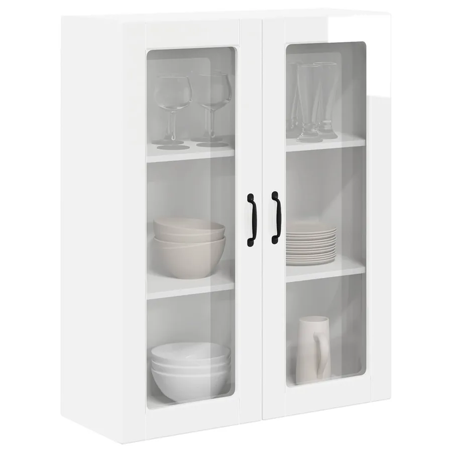 Cabinet en verre mural LUCCA Blanc brillant 80 x 31 x 100 cm - 3