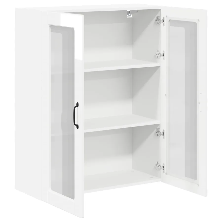 Cabinet en verre mural LUCCA Blanc brillant 80 x 31 x 100 cm - 5