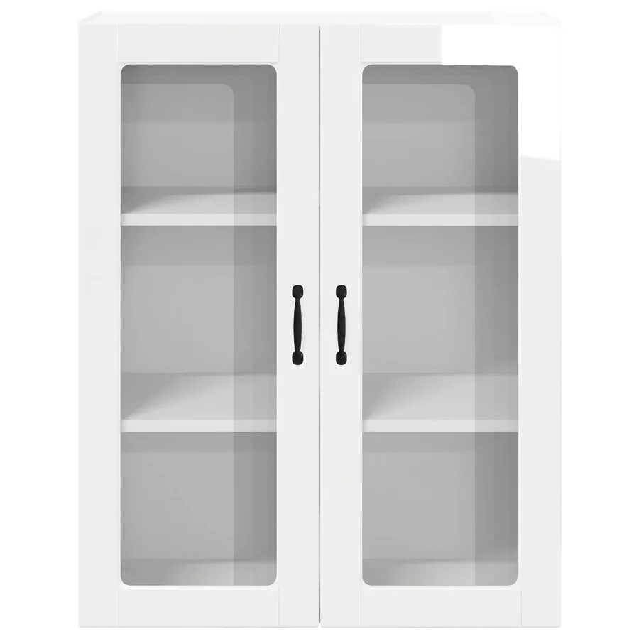Cabinet en verre mural LUCCA Blanc brillant 80 x 31 x 100 cm - 6