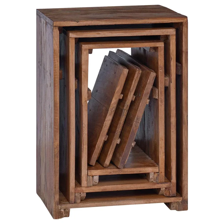 Table d'Accent 3 pcs Marron Bois de Mahogany Massif - 13