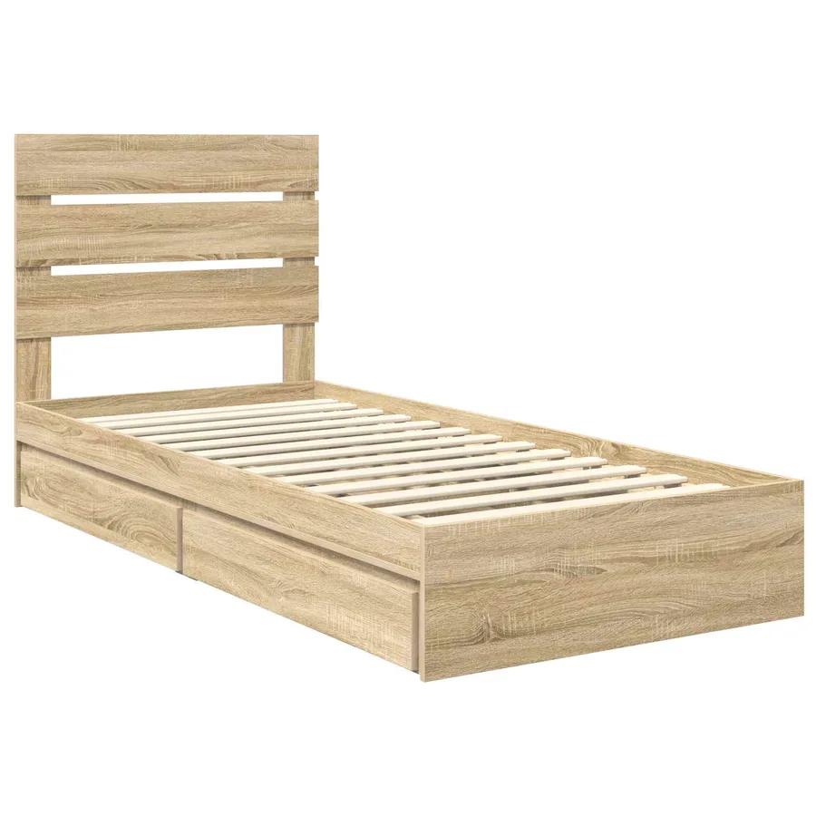 Lit de Rangement Chêne Sonoma 70 x 190 cm Bois d'ingénierie - 4