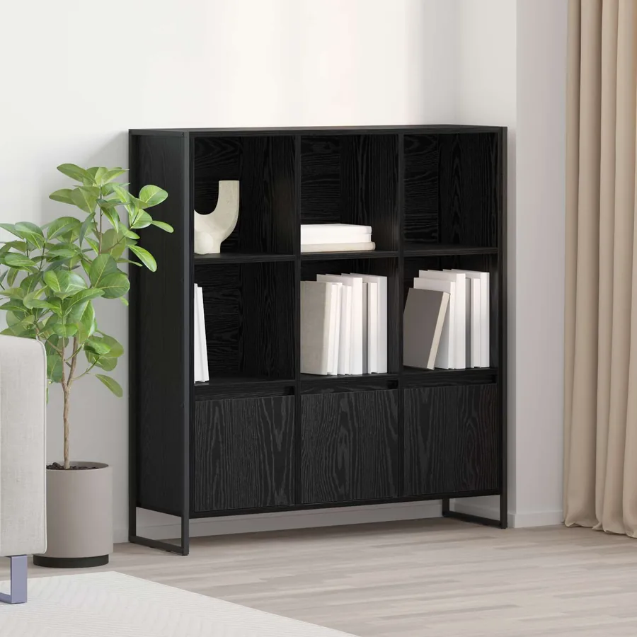 Bibliothèque 99,5 x 30 x 108 cm Bois d'ingénierie Chêne noir
