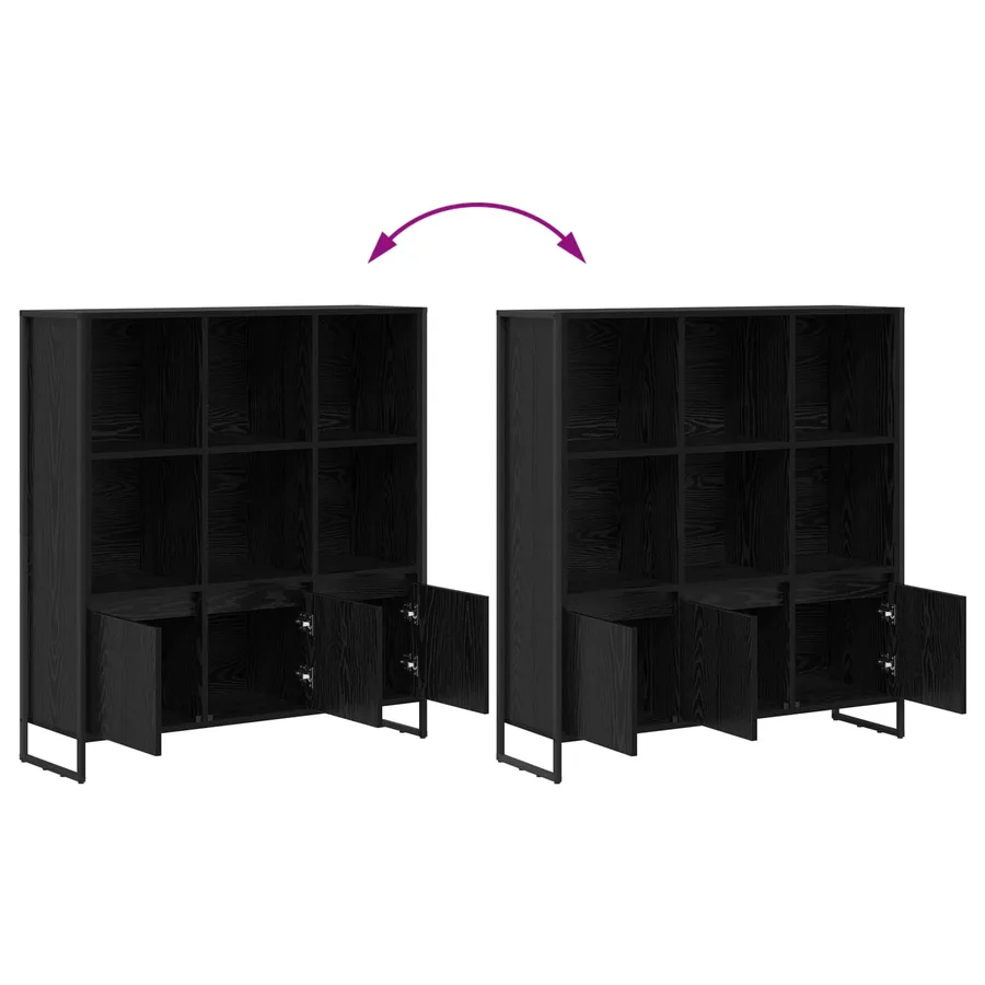 Bibliothèque 99,5 x 30 x 108 cm Bois d'ingénierie Chêne noir - 11