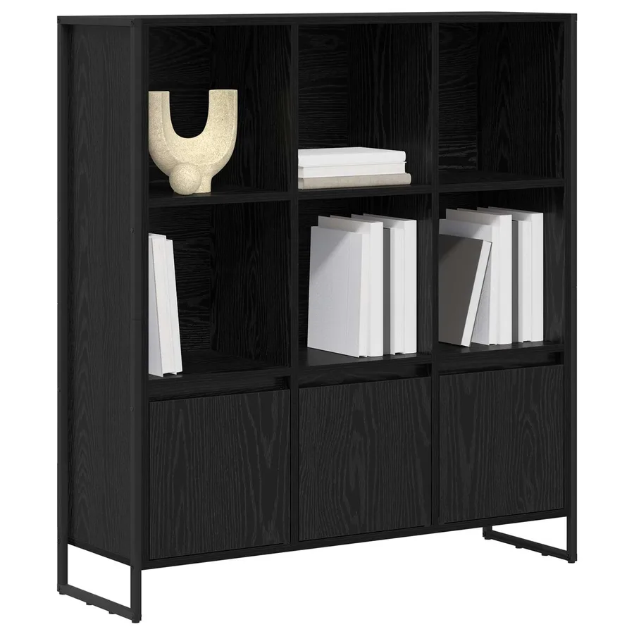 Bibliothèque 99,5 x 30 x 108 cm Bois d'ingénierie Chêne noir - 3
