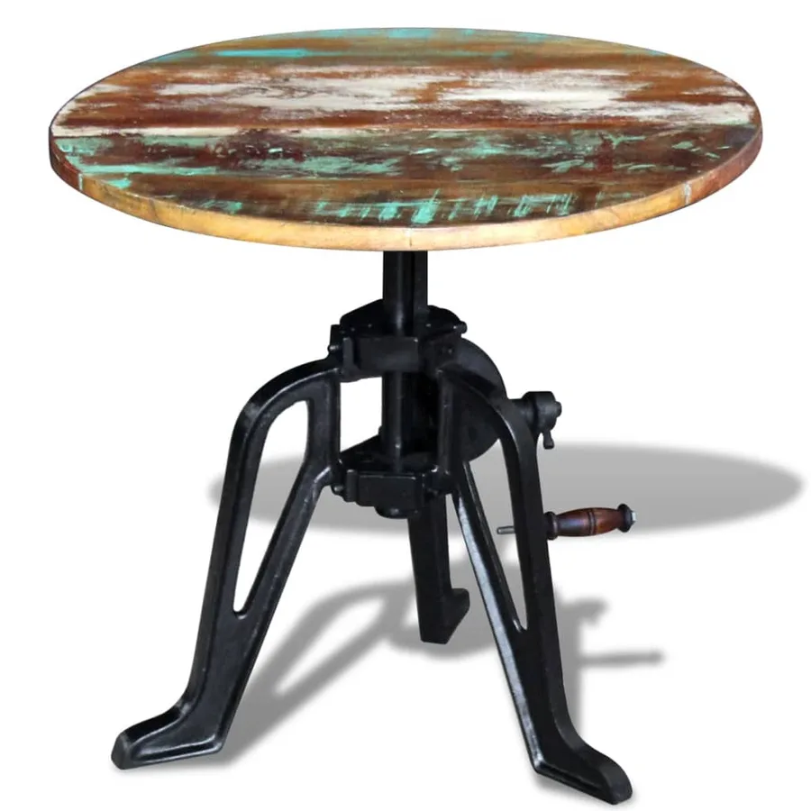 Table auxiliaire Bois de récupération massif Fonte 60x(42-63)cm - 4