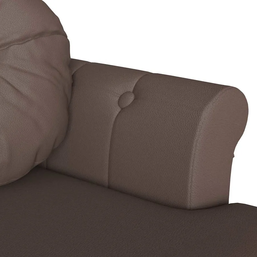 Banc Chesterfield Marron 120,5 x 65 x 75 cm Simili cuir - 7