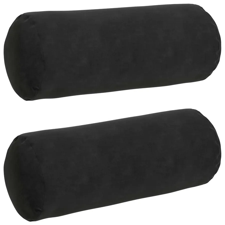 Coussins d'accent 2 pcs Noir Ø 15 x 40 cm - 2