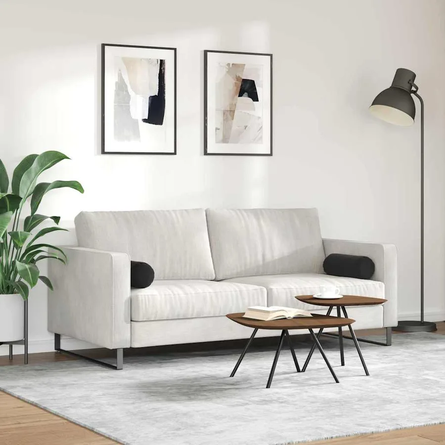 Coussins d'accent 2 pcs Noir Ø 15 x 40 cm - 4