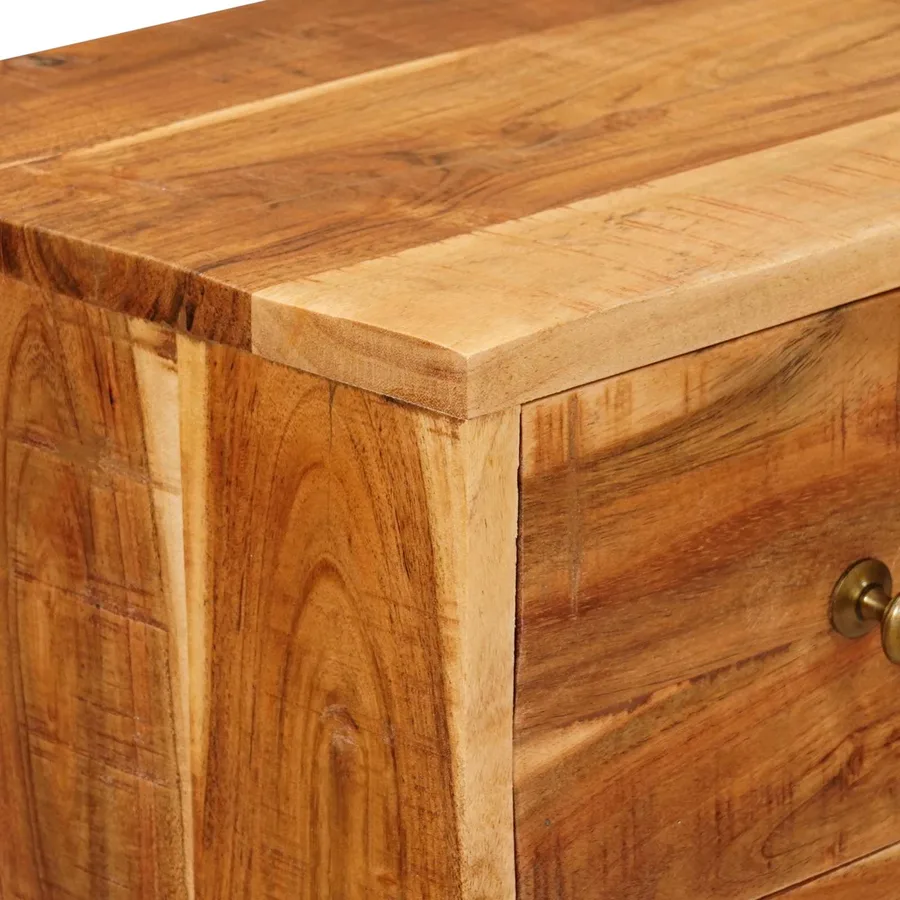 Commode avec porte Naturel 55 x 30 x 90 cm Bois d'Acacia Massif - 9