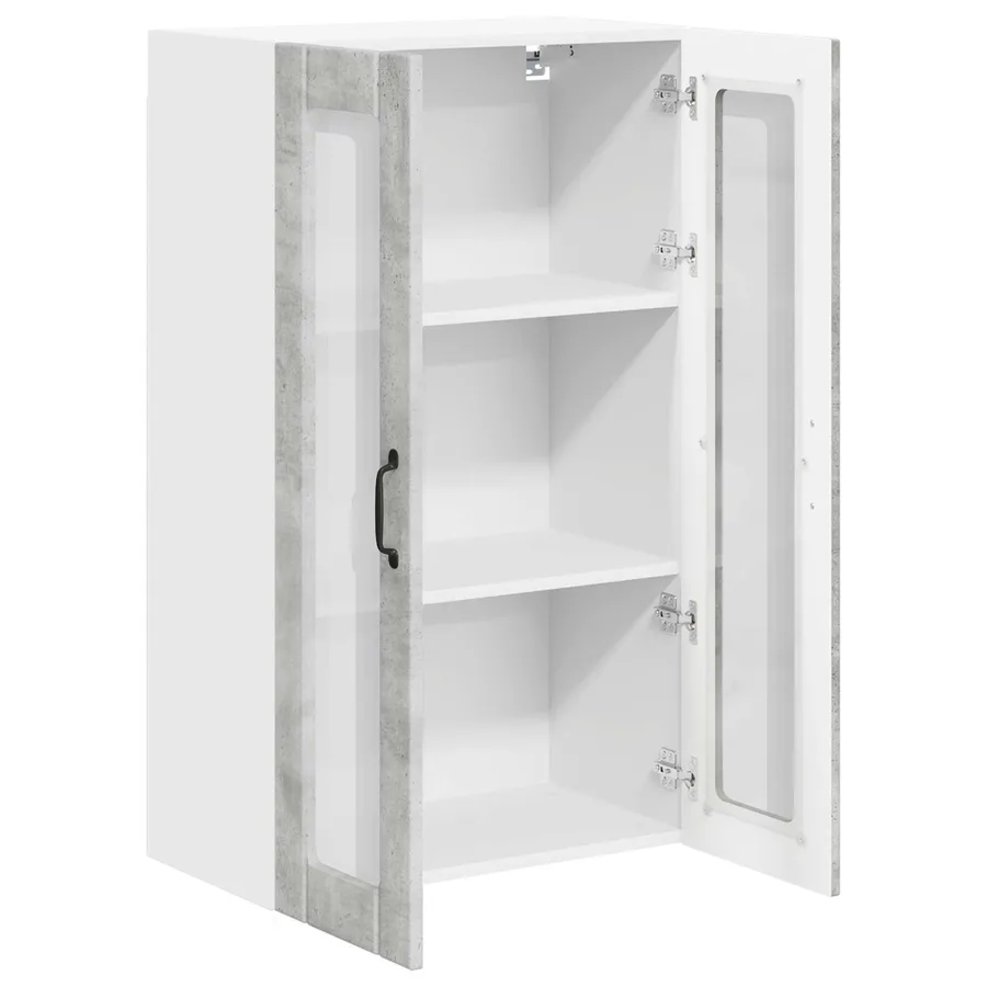 Cabinet en verre mural LUCCA Gris béton 60 x 31 x 100 cm - 5
