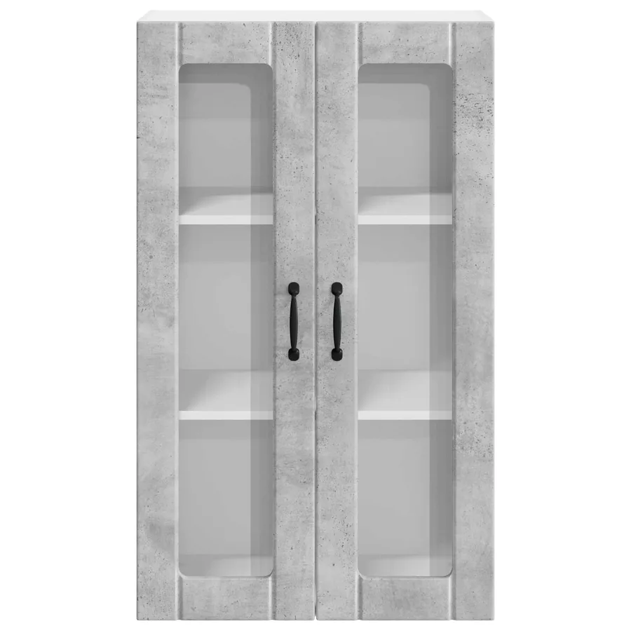 Cabinet en verre mural LUCCA Gris béton 60 x 31 x 100 cm - 6