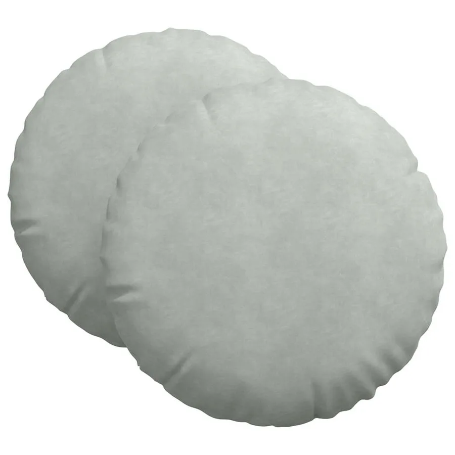 Coussins de siège 2 pcs Gris clair Ø60 x 21 cm Velours - 2