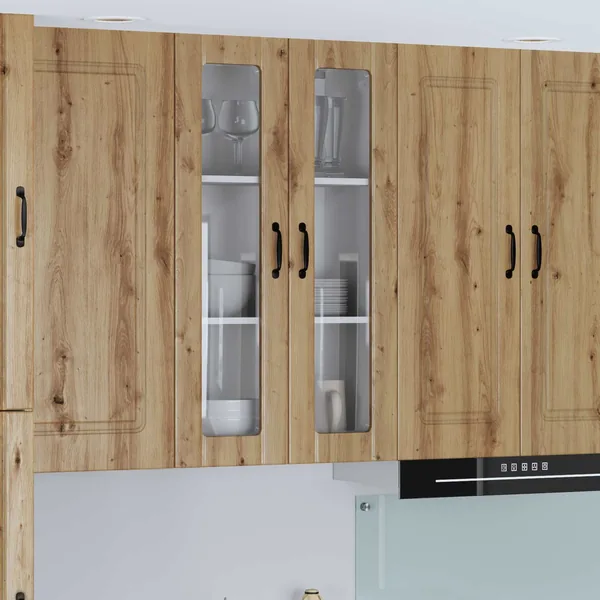 Cabinet en verre mural LUCCA Chêne artisanal 60 x 31 x 100 cm