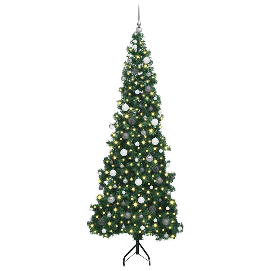 Arbre de Noël artificiel d'angle Vert 240 cm PVC et métal - 3