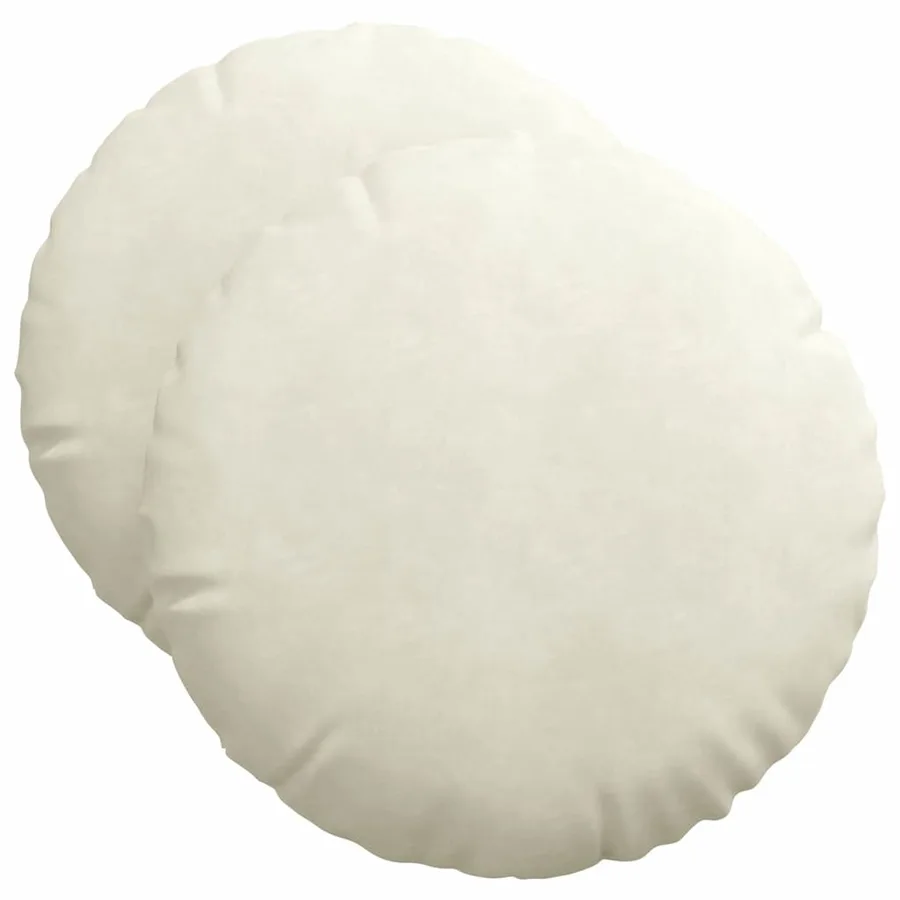 Coussins de siège 2 pcs Crème Ø50 x 19 cm Velours - 2