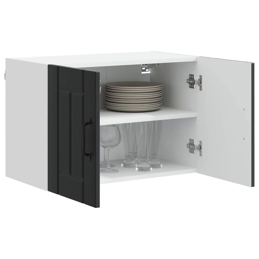 Meuble mural LUCCA Noir 60 x 31 x 40 cm Bois d'ingénierie - 3
