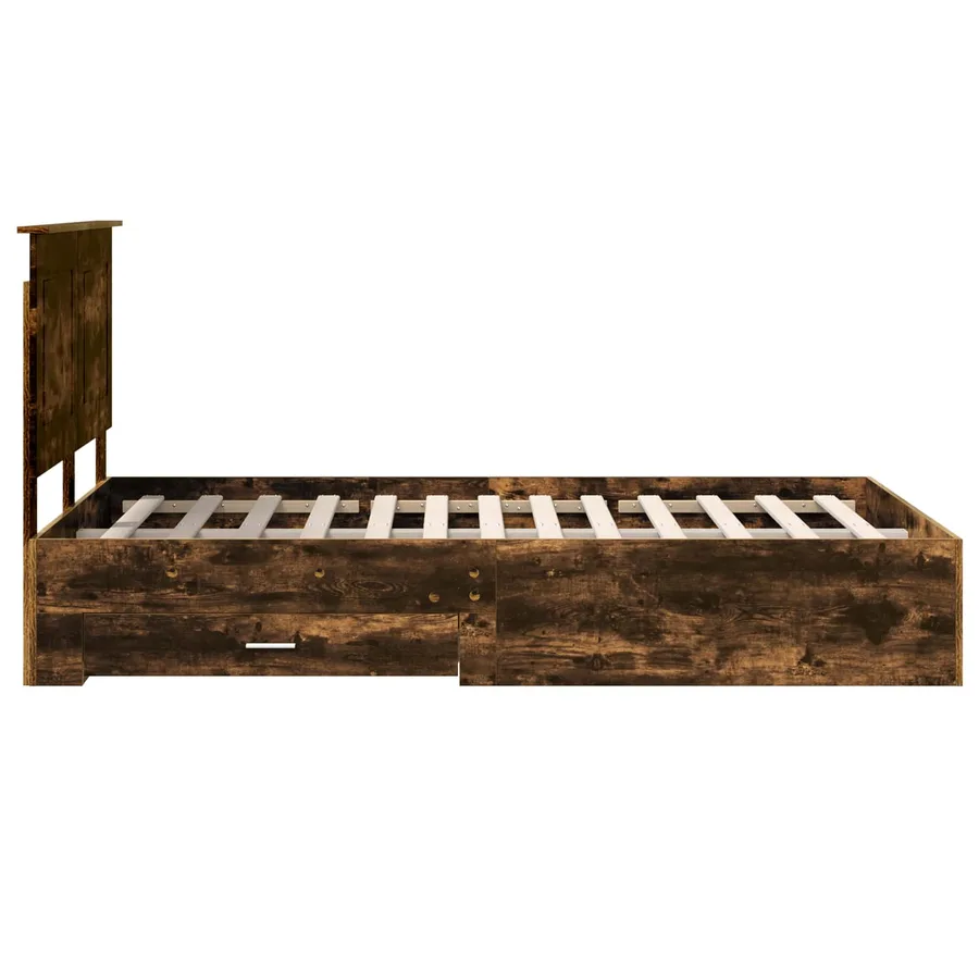 Cadre de lit Chêne fumé 120 x 200 cm Bois d'ingénierie - 9