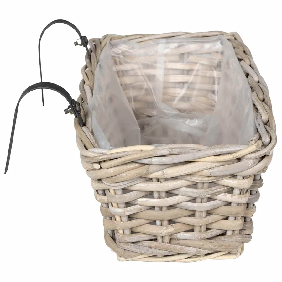 Panier à jardinière suspendu 2 pc Gris naturel 48 x 22 x 15 cm - 6