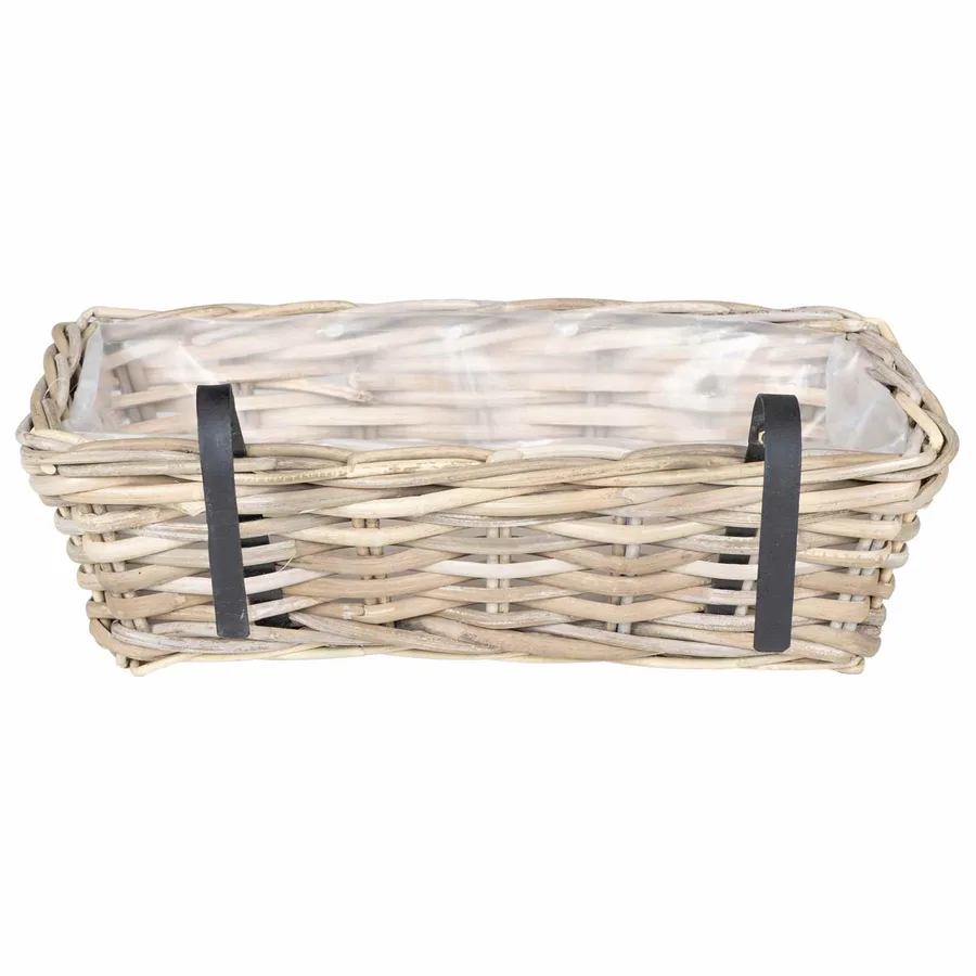 Panier à jardinière suspendu 2 pc Gris naturel 48 x 22 x 15 cm - 7