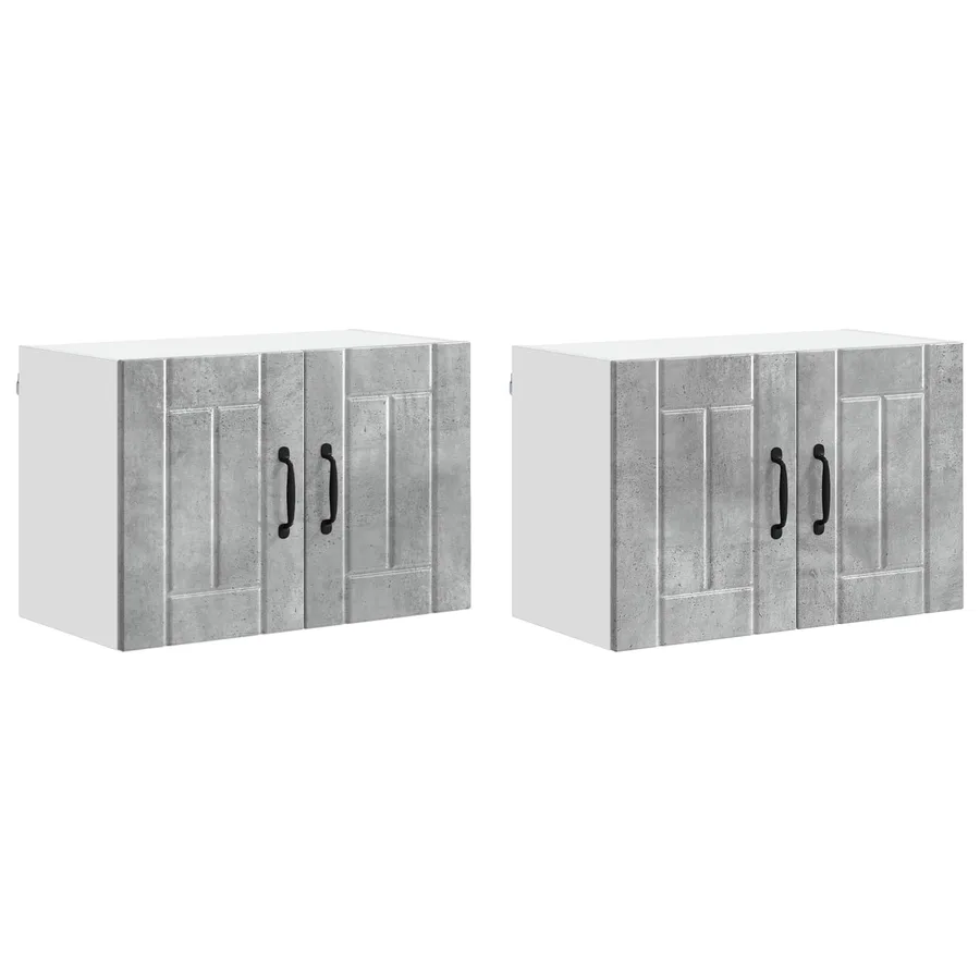 Meuble mural LUCCA 2 pcs Gris béton 60 x 31 x 40 cm - 2