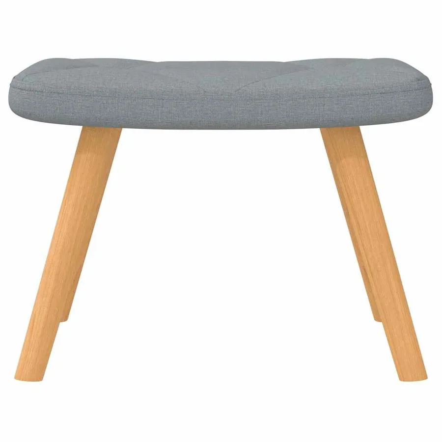 Chaise à bascule avec tabouret Gris clair Tissu - 8